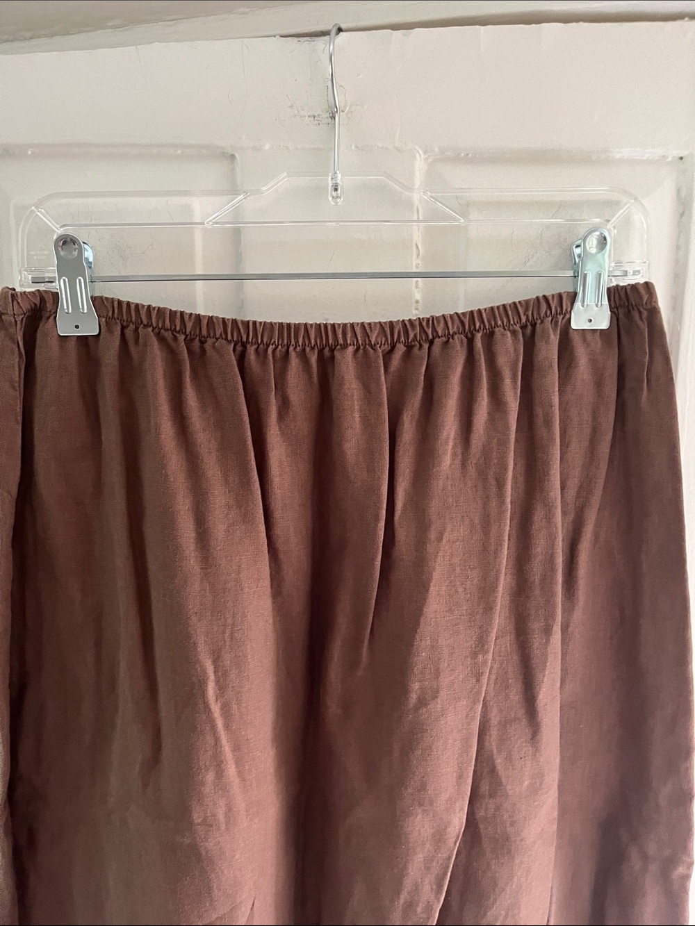 Fresh Produce Linen Skirt W/ Ruffles Sz Medium Brown - Picture 4 of 6